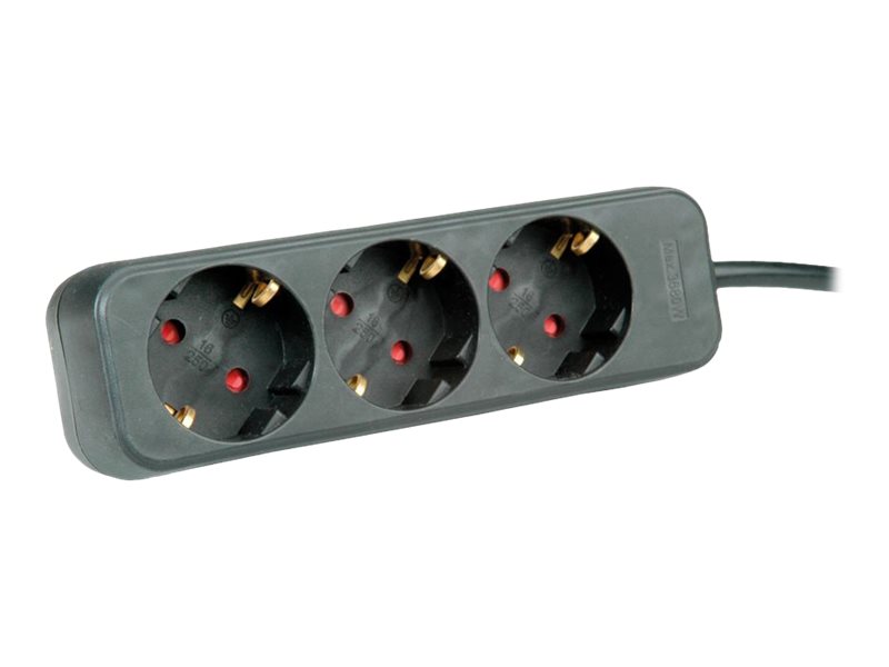 ROLINE 3fach Steckdosenleiste ohne Schalter schwarz 1,5m ROLINE 3fach Steckdosenleiste ohne Schalter schwarz 1,5m