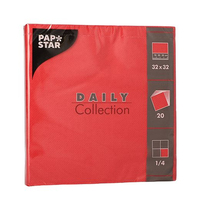 PAPSTAR Servietten Daily Collection rot 2-lagig 32,0 x 32,0 cm, 20 St. PAPSTAR Servietten Daily Collection rot 2-lagig 32,0 x 32,0 cm, 20 St.