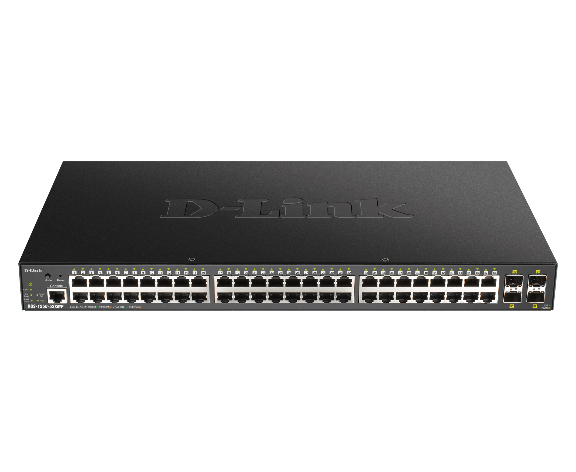 DLINK DGS125052XMPE 52Port Smart Managed PoE Gigabit Switch 48x 101001000 4x 10Gbits SFP