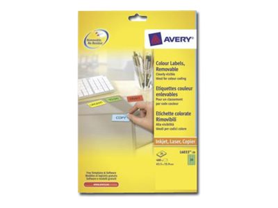 480 AVERY Zweckform Etiketten L6033-20 gruen 63,5 x 33,9 mm