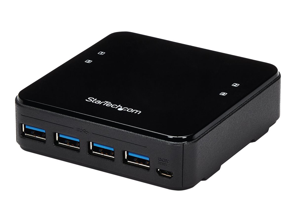 StarTech.com USB 3.0 Sharing Switch 4x4 für Peripheriegeräte - USB Umschalter für Mac / Windows / Linux - 4 Port USB 3.0 Switch - Switch - 4 Anschlüsse