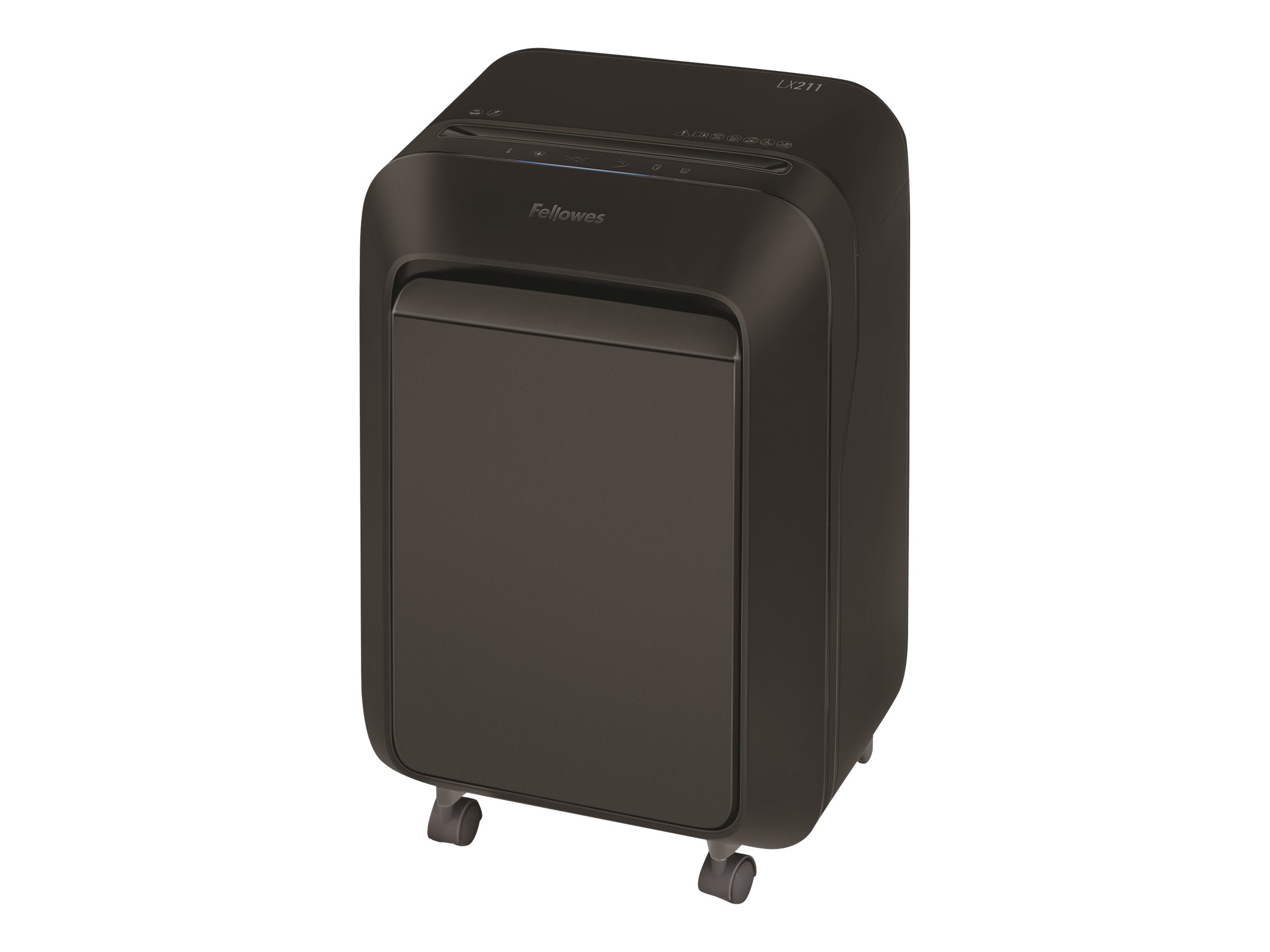 Fellowes Powershred LX 211 Aktenvernichter mit Partikelschnitt P-5, 2 x 12 mm, bis 14 Blatt, schwarz Fellowes Powershred LX 211 Aktenvernichter mit Partikelschnitt P-5, 2 x 12 mm, bis 14 Blatt, schwarz