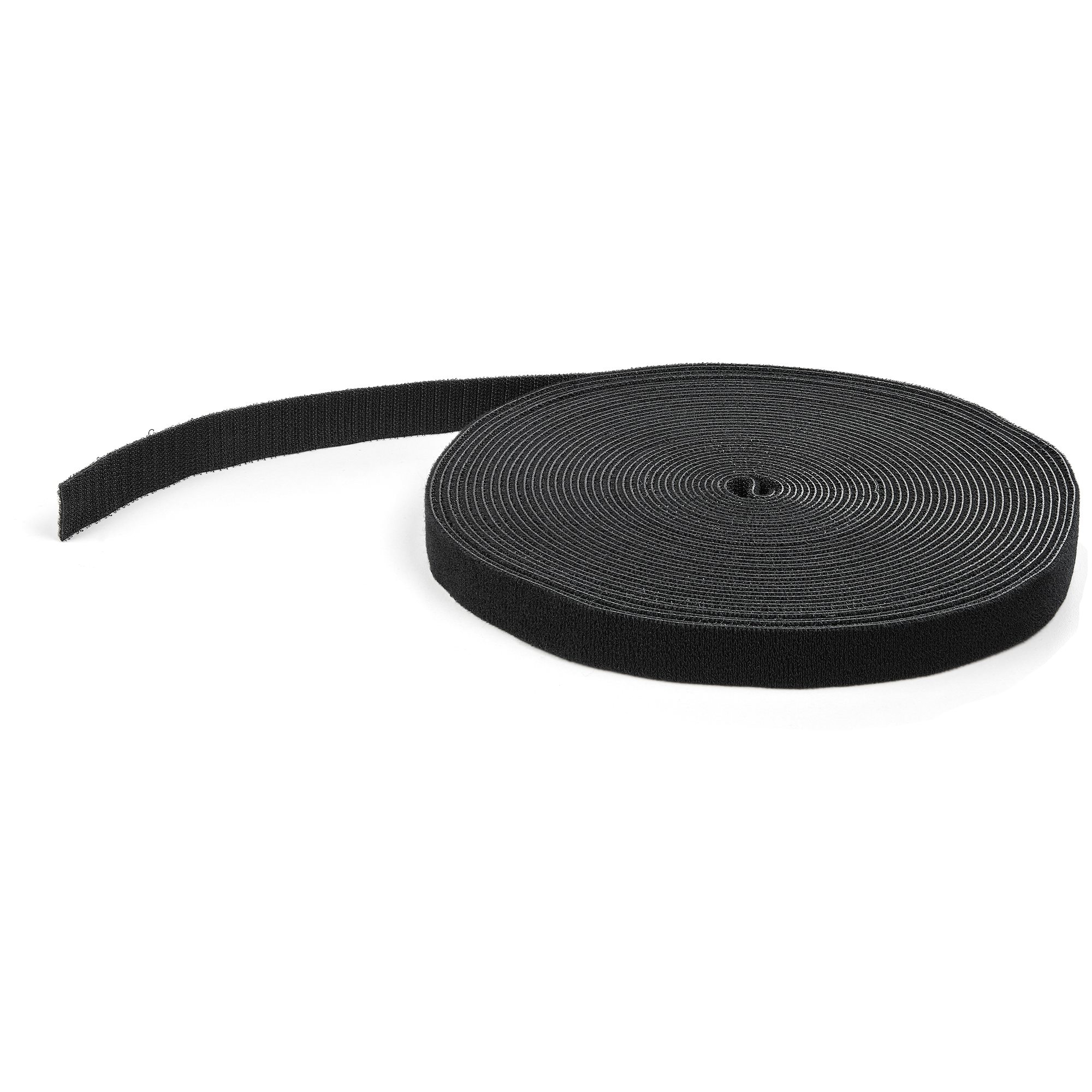 STARTECHCOM HookandLoop Cable Management Tie 50 ft Bulk Roll Black CuttoSize Cable Wrap Straps