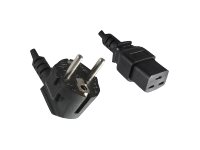 helos Netzanschlusskabel, Schutzkontaktstecker 90° auf C19, schwarz, 1,8m helos Netzanschlusskabel, Schutzkontaktstecker 90° auf C19, schwarz, 1,8m