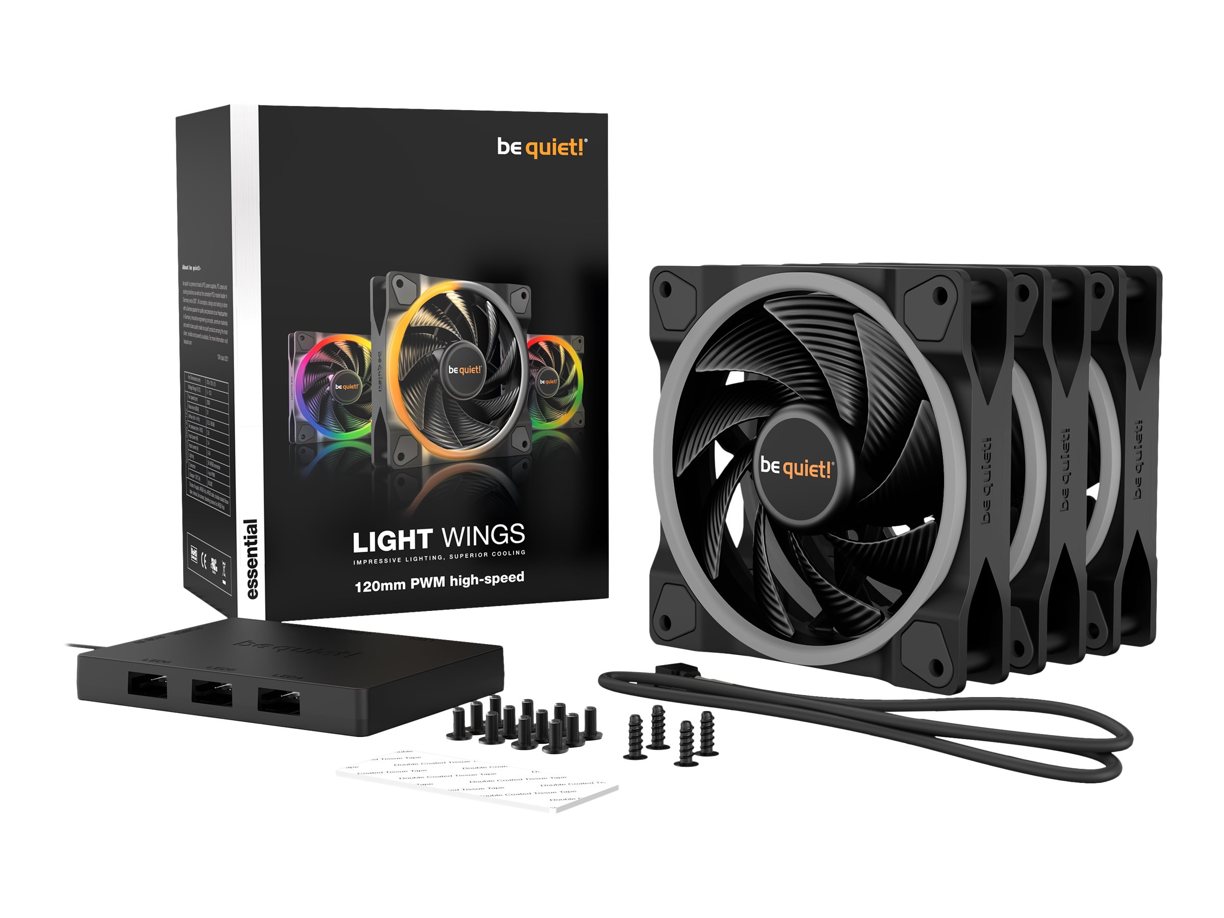 120mm be quiet LIGHT WINGS 120mm PWM highspeed ARGB TriplePack