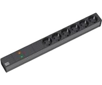 Bachmann 19"-Steckdosenleiste ALU 1HE ueSS, 6-fach, schwarz 2,0m, ohne Schalter Bachmann 19"-Steckdosenleiste ALU 1HE ueSS, 6-fach, schwarz 2,0m, ohne Schalter