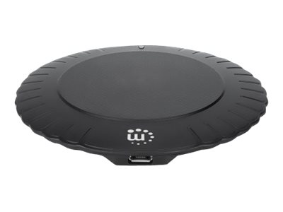 MANHATTAN Kabelloses Induktionsladegerät 5W Qi-zertifizierter Wireless Charger sichere Ladung mit 5 W 5 V/1 A rundes Ladepad schwarz MANHATTAN Kabelloses Induktionsladegerät 5W Qi-zertifizierter Wireless Charger sichere Ladung mit 5 W 5 V/1 A rundes Ladepad schwarz