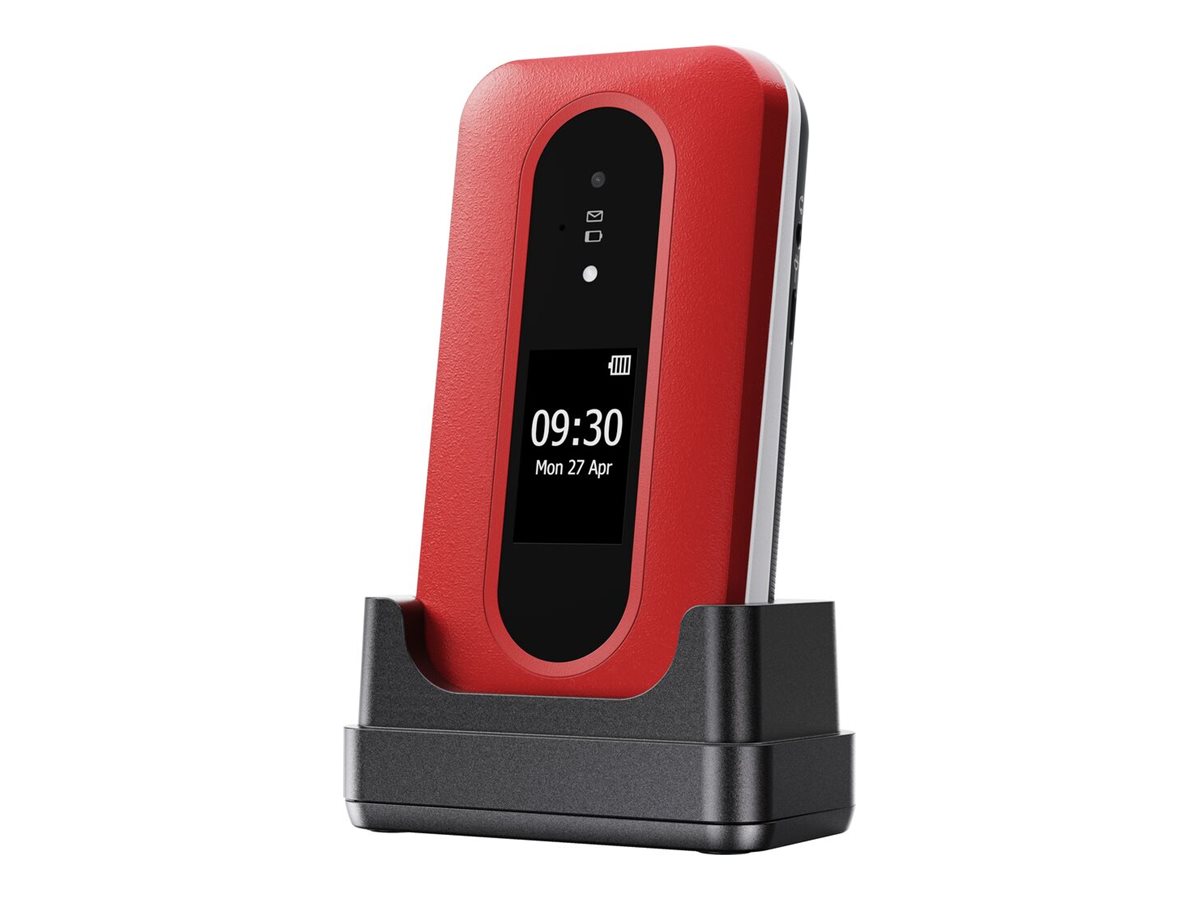 Doro Leva L30 4G, Grosstastenklapphandy, rot-weiss