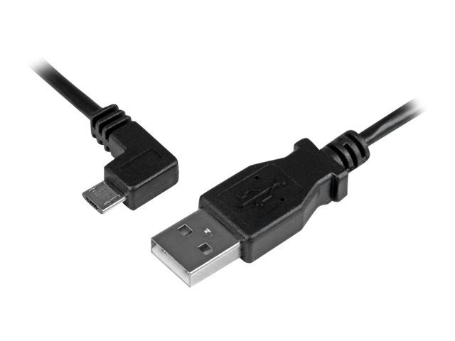 StarTech MicroUSB ChargeandSync Cable MM LeftAngle MicroUSB 24 AWG 05 m