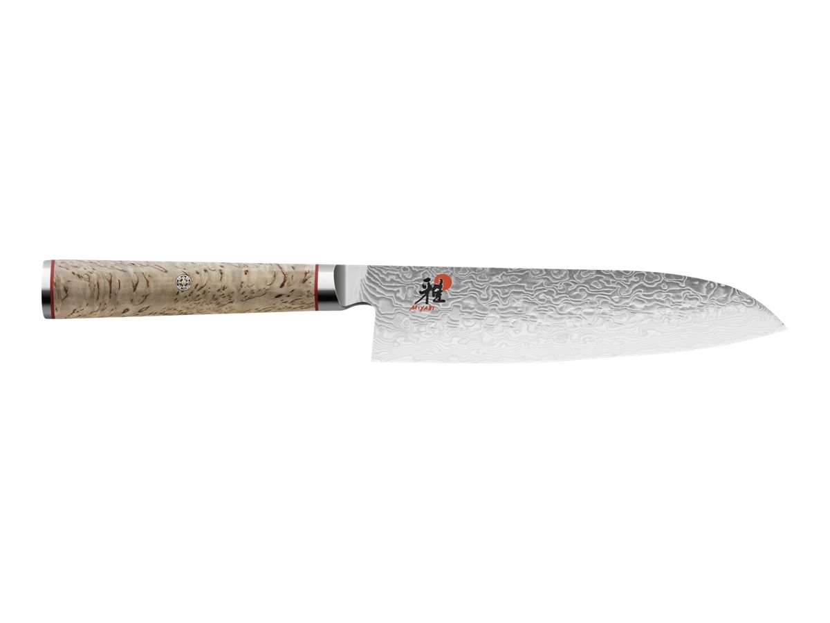 MIYABI Santoku-/Kochmesser Stahl, 180 mm silber / birke