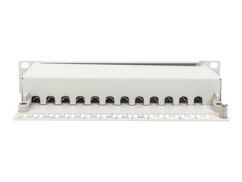 DIGITUS CAT 6A Patch Panel, geschirmt, 12Port, 1HE, 10, grau
