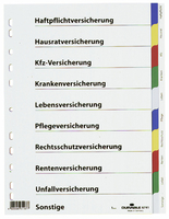 DURABLE Ordnerregister Vollformat blanko mit Deckblatt Versicherungen 2x blau, 2x gelb, 2x rot, 2x gruen, 2x grau 10-teilig, 1 Satz DURABLE Ordnerregister Vollformat blanko mit Deckblatt Versicherungen 2x blau, 2x gelb, 2x rot, 2x gruen, 2x grau 10-teilig, 1 Satz
