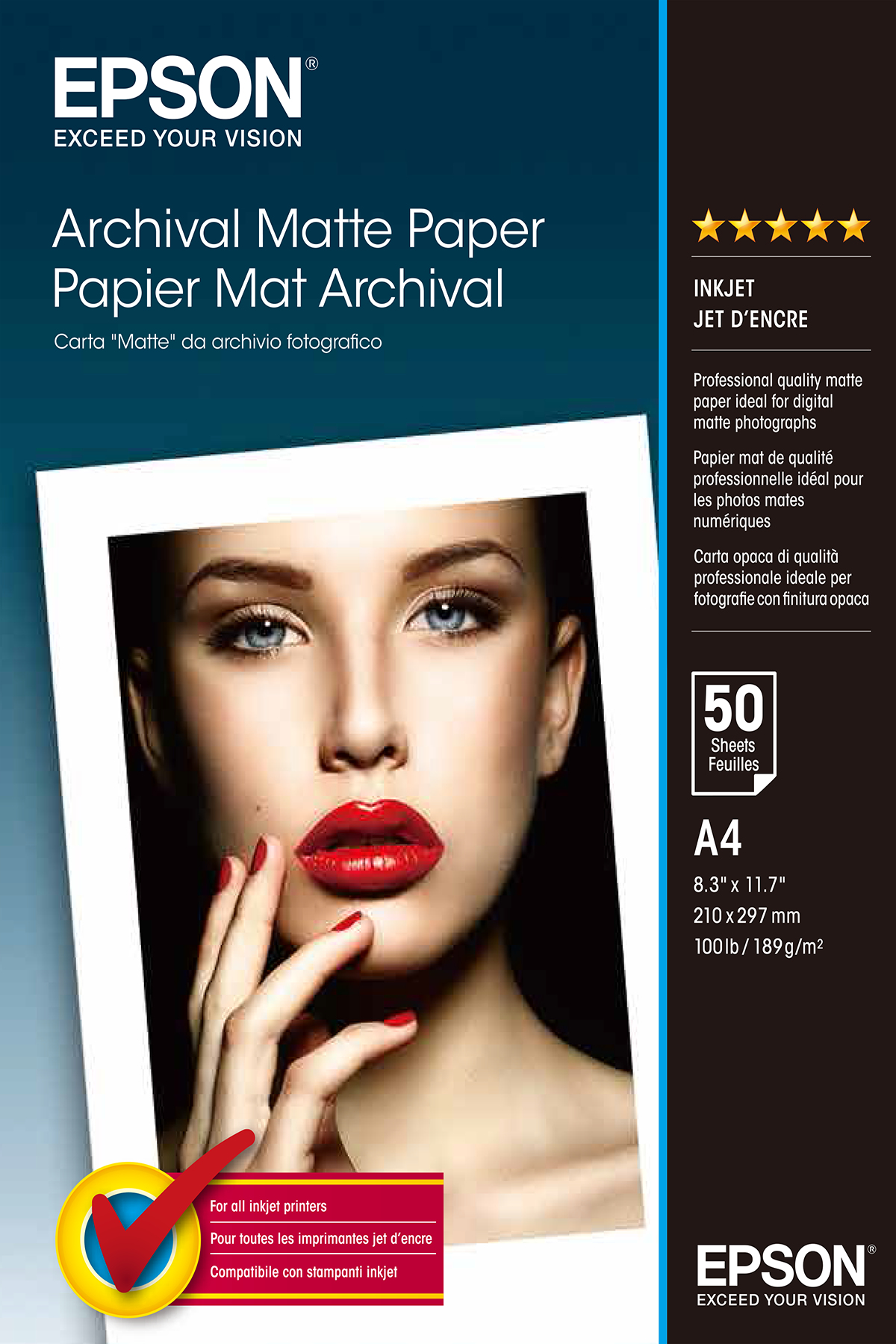 EPSON Matte archival Papier inkjet 192g/m2 A4 50 Blatt 1er-Pack