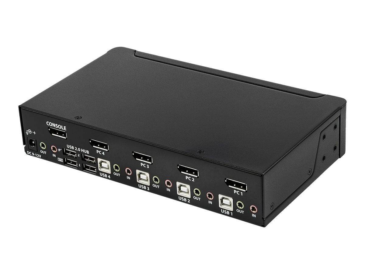 StarTech.com 4 Port DisplayPort KVM Switch - DisplayPort 1.2 KVM - 4K 60Hz - DisplayPort Switch - DisplayPort Umschaltbox - USB KVM Switch - KVM-/Audio-Switch - 4 Anschlüsse