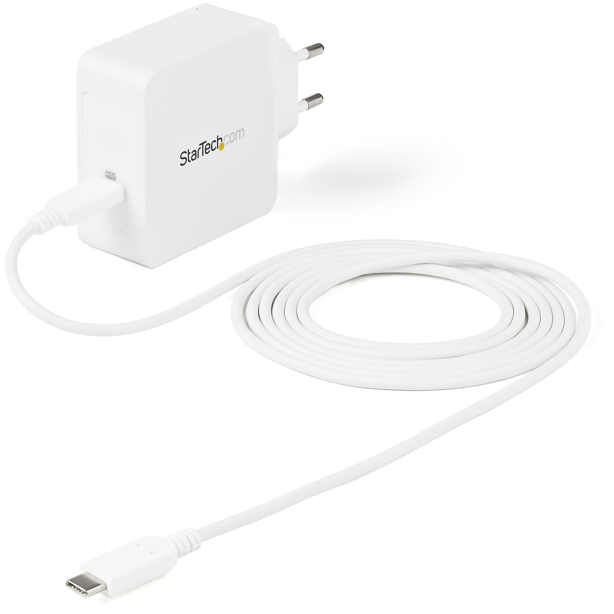 STARTECHCOM 1 Port USBC Wall Charger with 60W of Power Delivery AC to USB Adapter Type C For Laptops Tablets Phones
