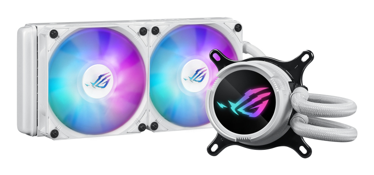 ASUS ROG Strix LC III 240 ARGB WHT allinone CPU liquid cooler with 360 rotatable water block Premium ROG ARGB fans