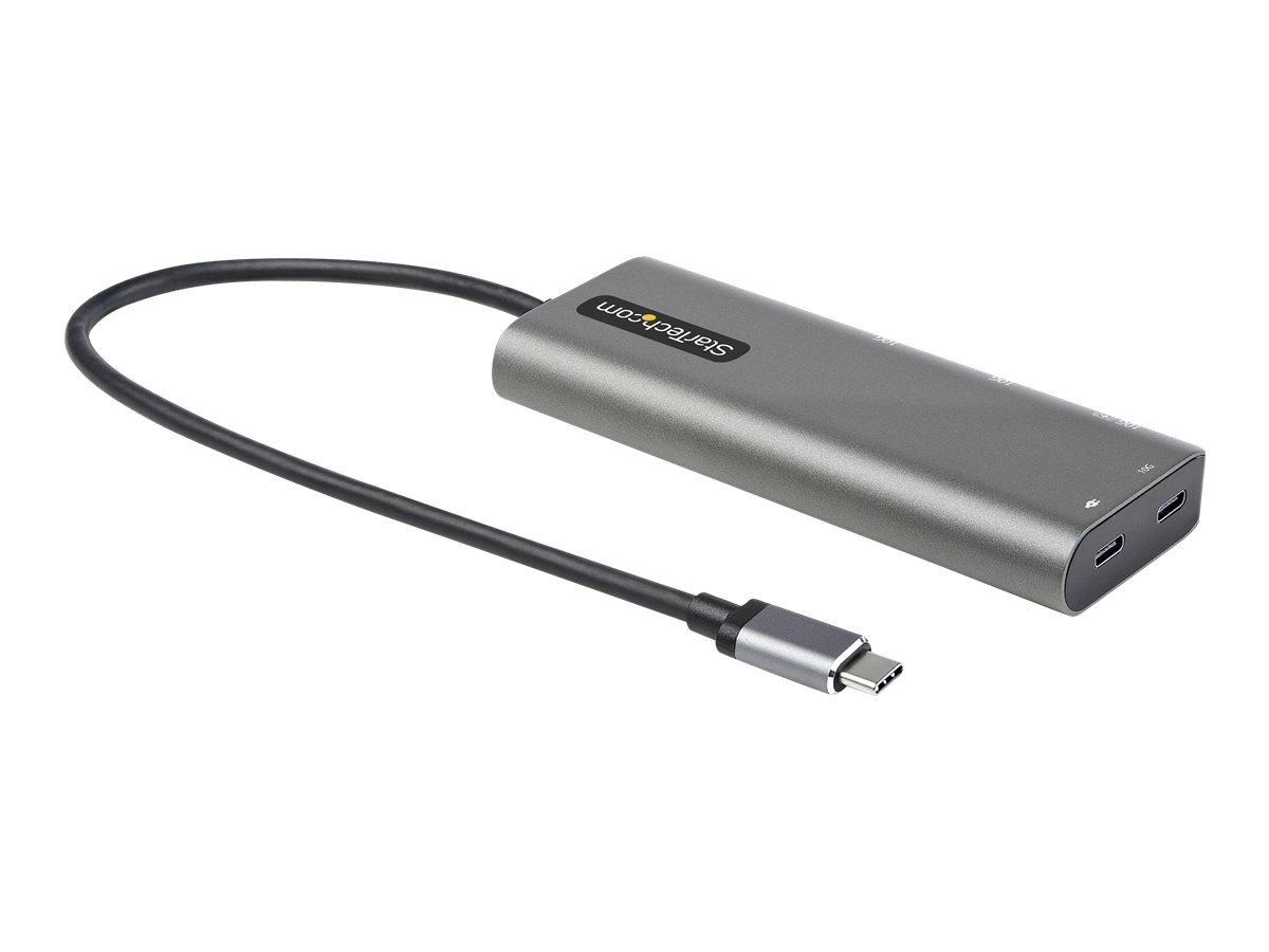 STARTECH.COM USB-C Multiport Adapter USB-C to HDMI or mDP 4K 60Hz 100W PD Pass-Through 4x 10Gbit/s USB - 30cm cable