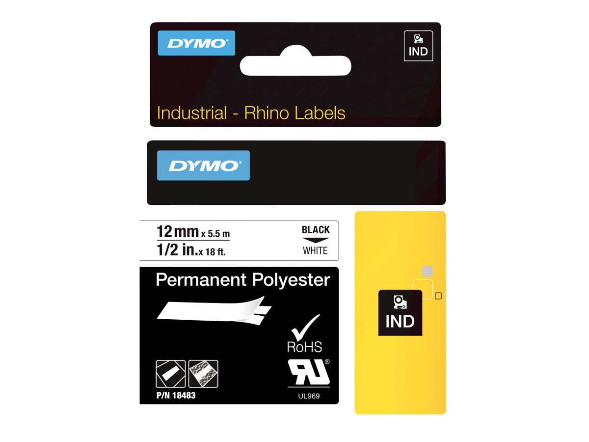 18483 DYMO ID1 12mm SCHWARZ-WEISS