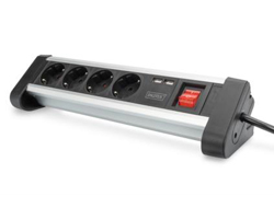 DIGITUS DA-70614 4-fach Office Steckdosenleiste mit 2xUSB Ein/Aus Schalter Alu-Gehaeuse USB 5V/2A sw/si DIGITUS DA-70614 4-fach Office Steckdosenleiste mit 2xUSB Ein/Aus Schalter Alu-Gehaeuse USB 5V/2A sw/si