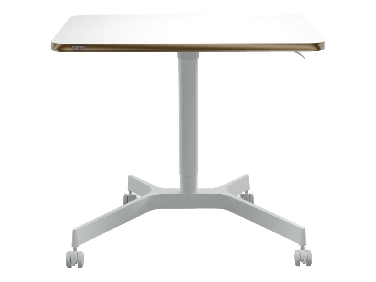 LEITZ Ergo hoehenverstellbarer Schreibtisch weiss rechteckig, 4-Fuss-Gestell weiss 80,0 x 60,0 cm