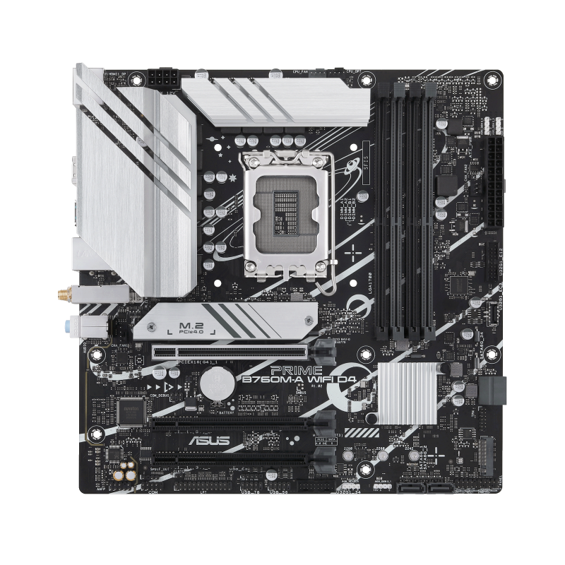 ASUS PRIME B760MA WIFI D4 LGA 1700 4xDDR4 microATX 4xSATA MB 1xHDMI 21 1xDP 14 1xDSub 2xM2