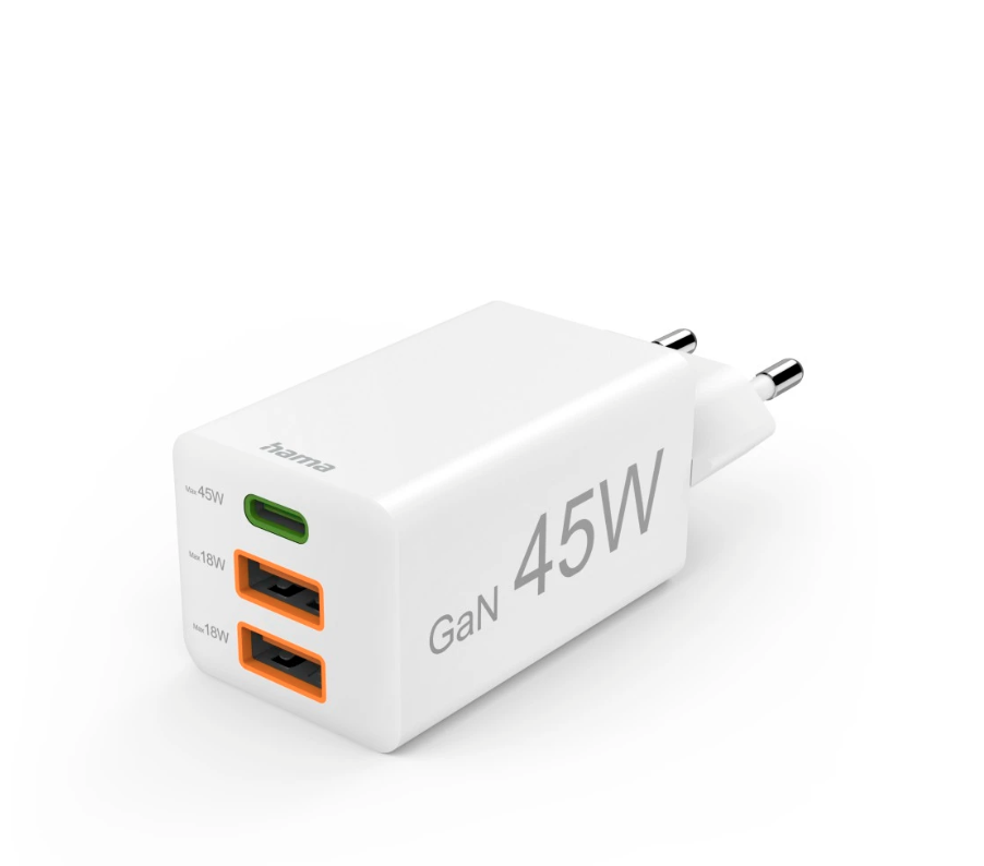 hama GaNLadeadapter weiß, 45 Watt