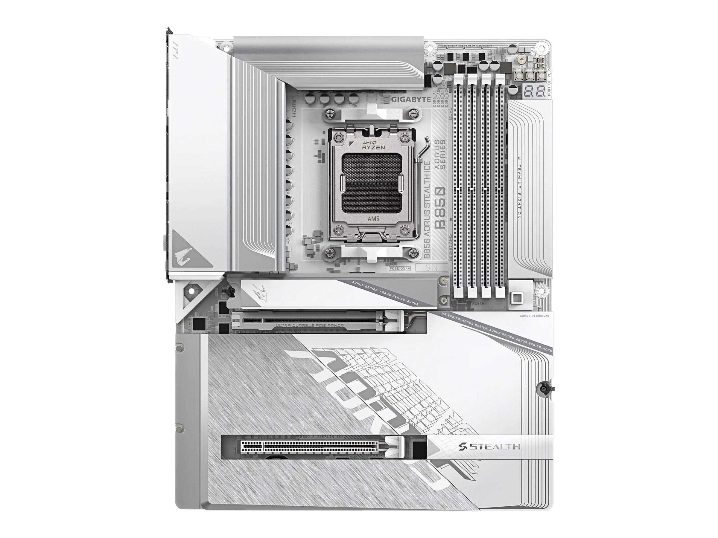 GIGABYTE B850 A STEALTH ICE AM5 MB 4xDDR5 2xSATA 3xM2