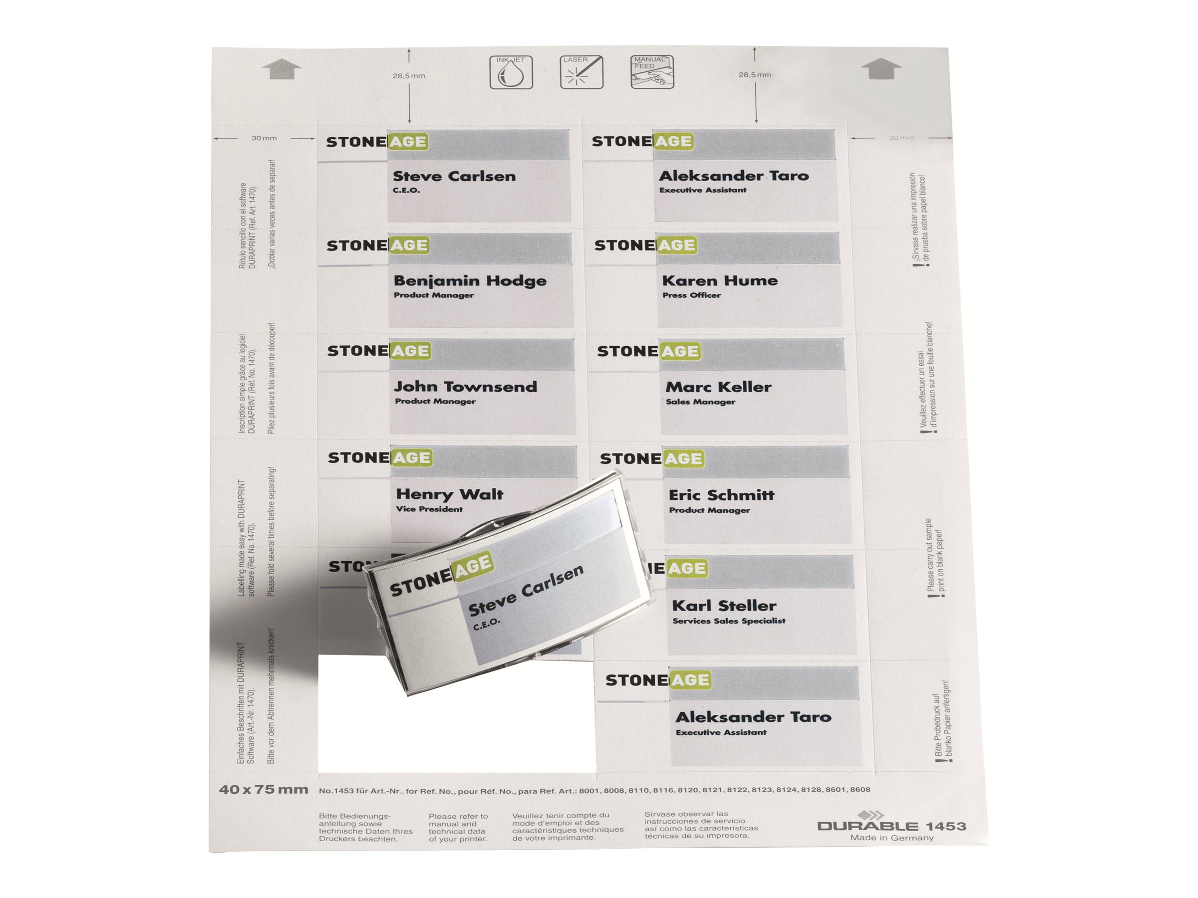 DURABLE Einsteckschilder für Namensschilder Badgemaker 7,5 x 4,0 cm, 240 St