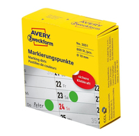 AVERY Zweckform Klebepunkte 3851 gruen Ø 10,0 mm, 800 St. AVERY Zweckform Klebepunkte 3851 gruen Ø 10,0 mm, 800 St.