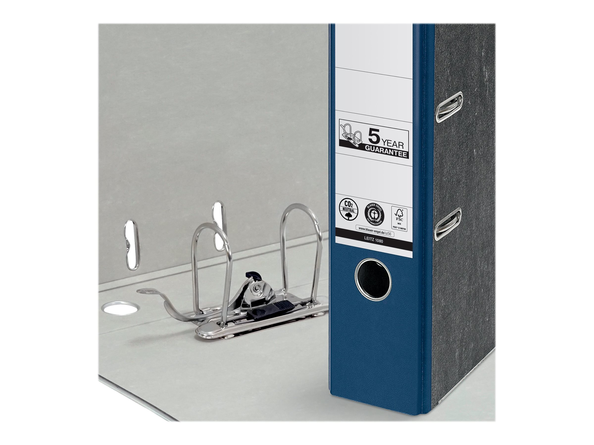 LEITZ 1080 Ordner blau marmoriert Karton 8,0 cm DIN A4