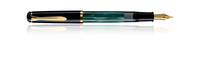 Pelikan Classic M200 Kolbenfueller gruen-marmoriert/gold M (mittel)