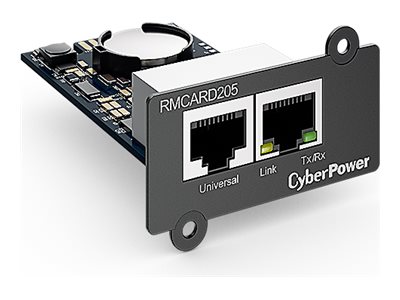 CYBERPOWER RMCARD205 Netzwerkkarte fuer SNMP SLOT - Kompatibel zu OL OLS OR und PR Serie zwei Anschluesse: Netzwerk - Sensor