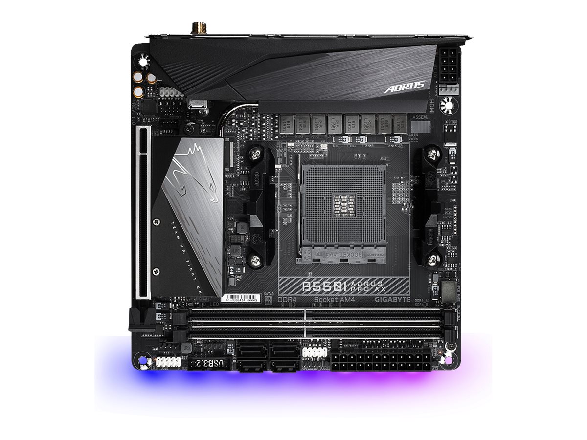 GIGABYTE B550I AORUS PRO AX AM4 DDR4 2xM.2 4xSATA WiFi DP HDMI mITX MB