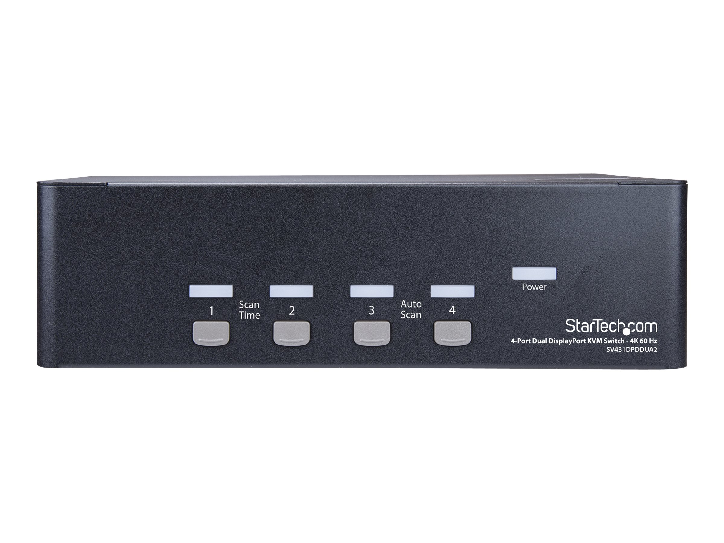 StarTech.com 4 Port Dual DisplayPort KVM Switch - DisplayPort 1.2 KVM - 4K 60Hz - DisplayPort Switch - USB KVM Switch - KVM-/Audio-/USB-Switch - 4 Anschlüsse - an Rack montierbar