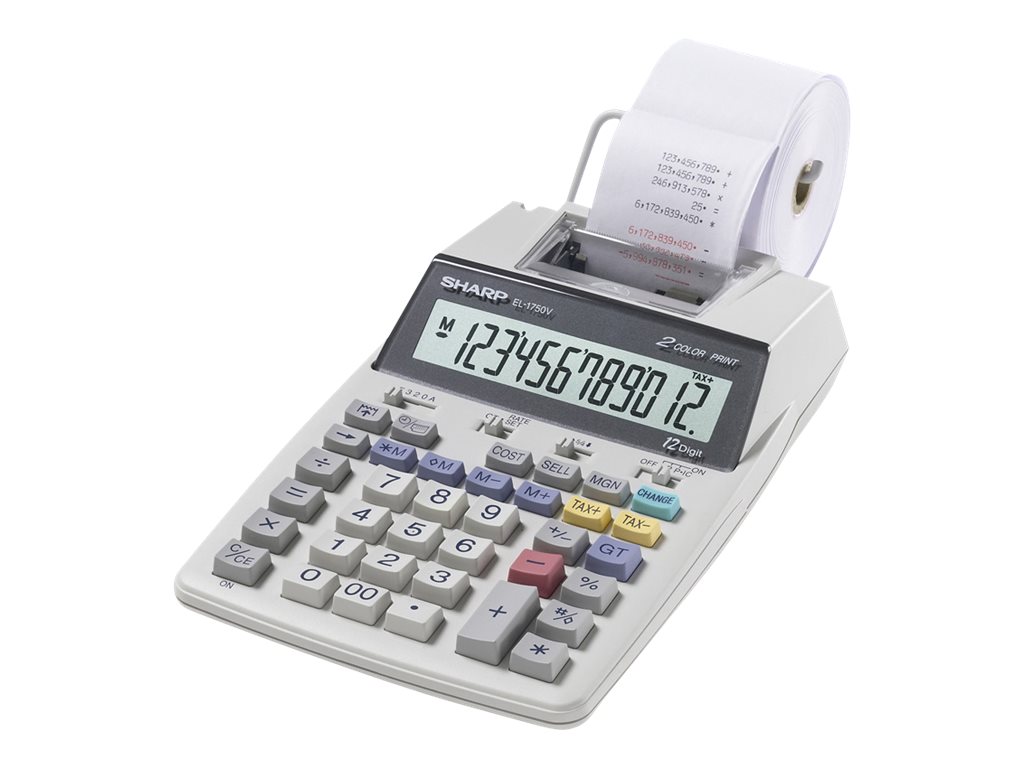 SHARP EL-1750V Tischrechner druckend lichtgrau SHARP EL-1750V Tischrechner druckend lichtgrau