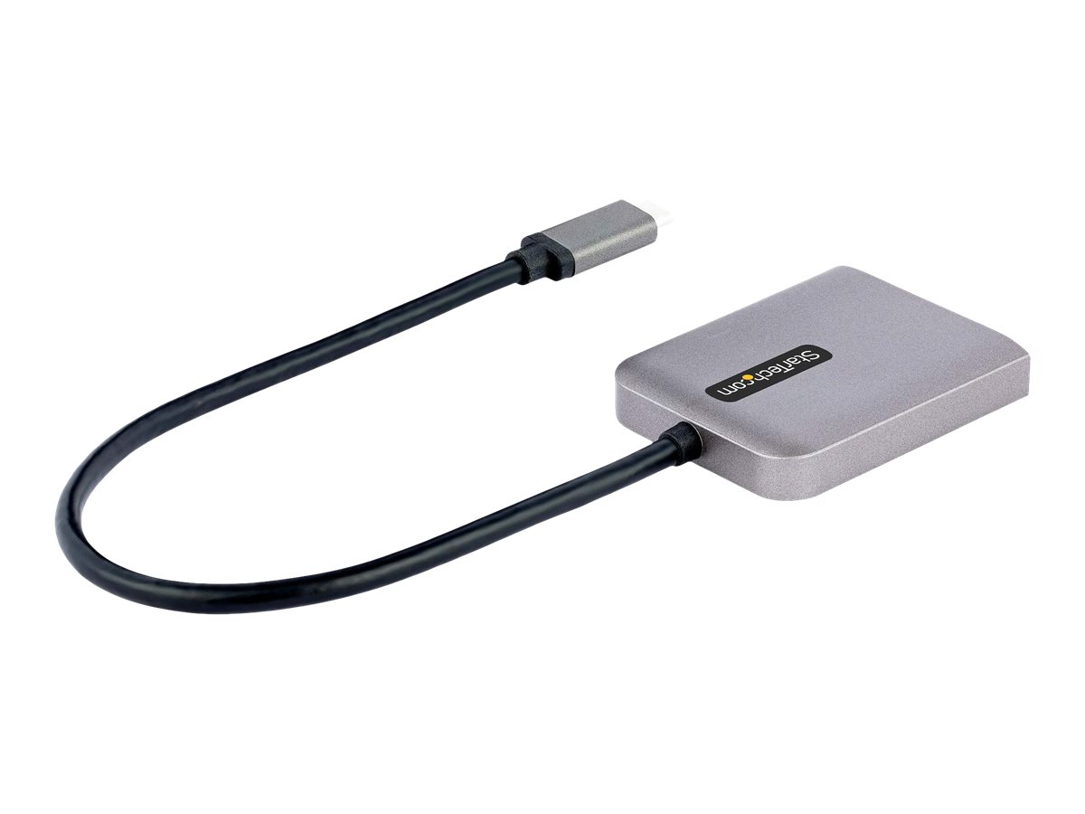 StarTech.com 2-Port USB-C MST Hub, USB Type-C to 2x DisplayPort Multi-Monitor Adapter for Laptop, Dual-DP up to 4K 60Hz w/ DP 1.4 Alt Mode & DSC, HDR, 1ft (30cm) Cable, USB Bus-Powered - Multi-Stream Transport Hub (MST14CD122DP) - Video-/Audio-Splitter -