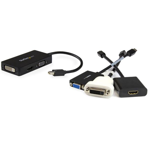 STARTECHCOM Travel AV Adapter 3in1 Mini DisplayPort to VGA DVI or HDMI Converter