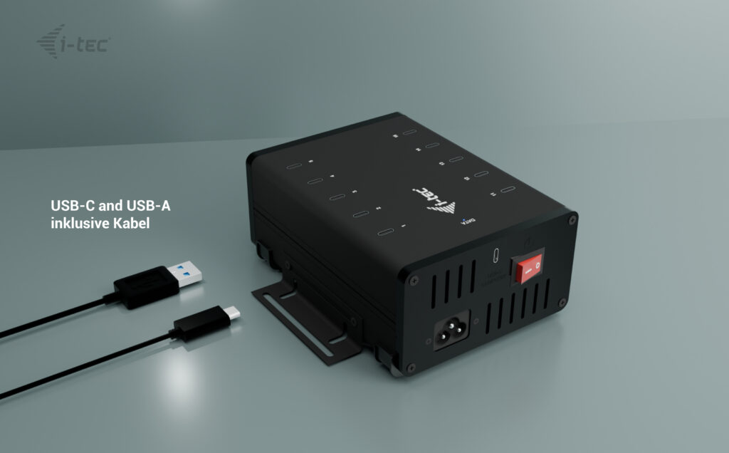 ITEC USBCUSBA Metal ChargingData HUB 15W pro Port 10x USBC integriertes Netzteil 180W