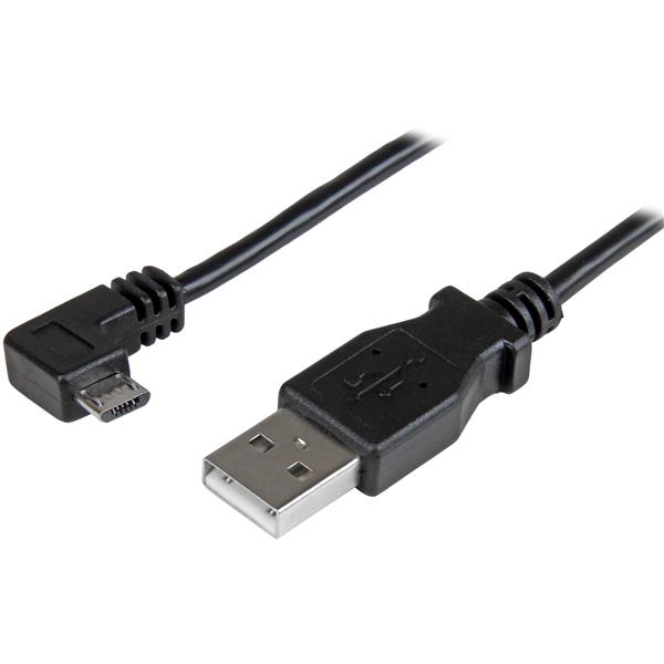 STARTECHCOM 05m Right Angle Micro USB Cable USB to Micro USB Cable USB Charger Cable Charge and Sync 24 AWG