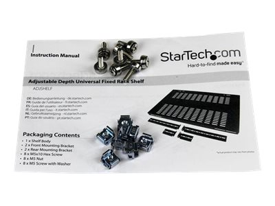 STARTECH.COM 19 Zoll Schwerlast Fachboden tiefenverstellbar für Serverschrank mit Lüftungsschlitzen