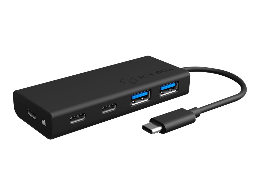 ICY BOX Type-C Hub mit 2x USB 3.0 IB-HUB1426-CPD 2xType-A Ports und 2x USB Type-C bis zu 5 Gbit/s 1 x USB Type-C Power Delivery