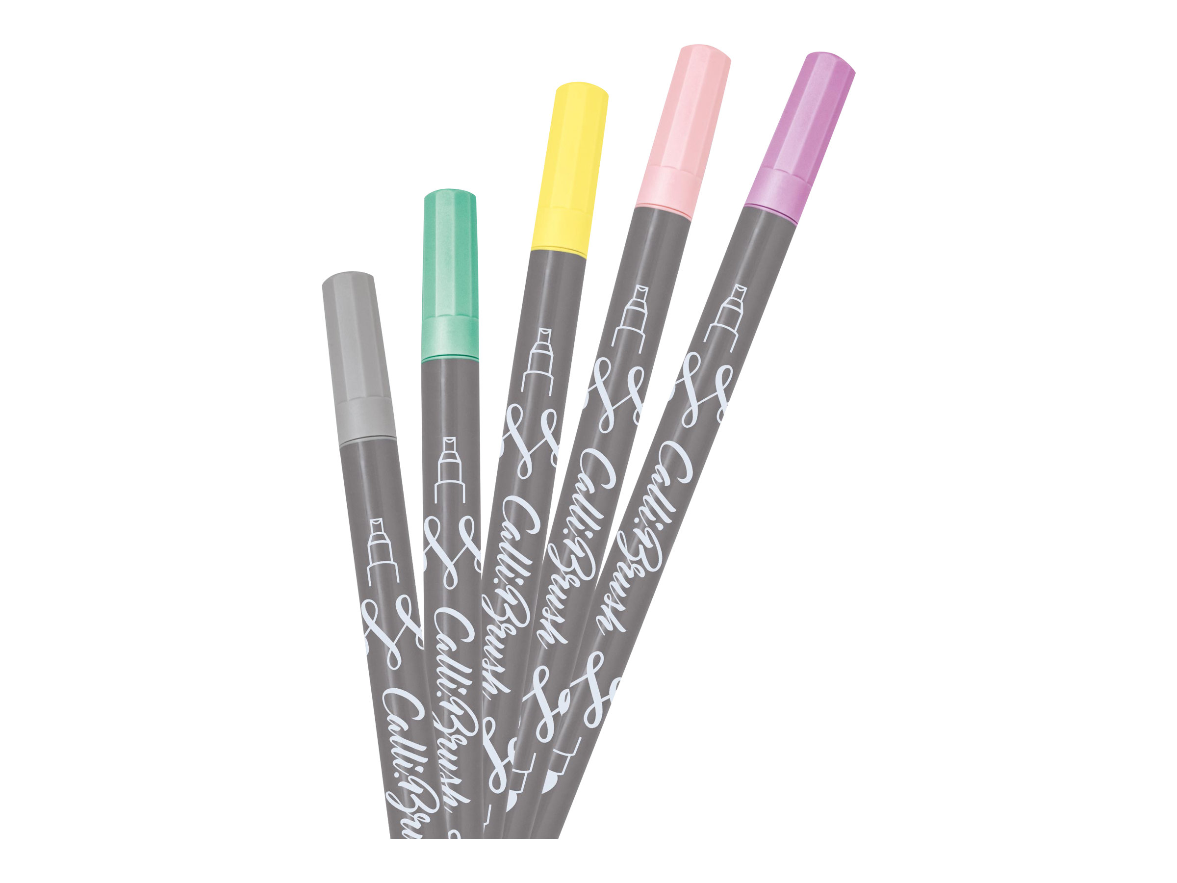 ONLINE CalliBrush Double Pastel BrushPens farbsortiert, 5 St