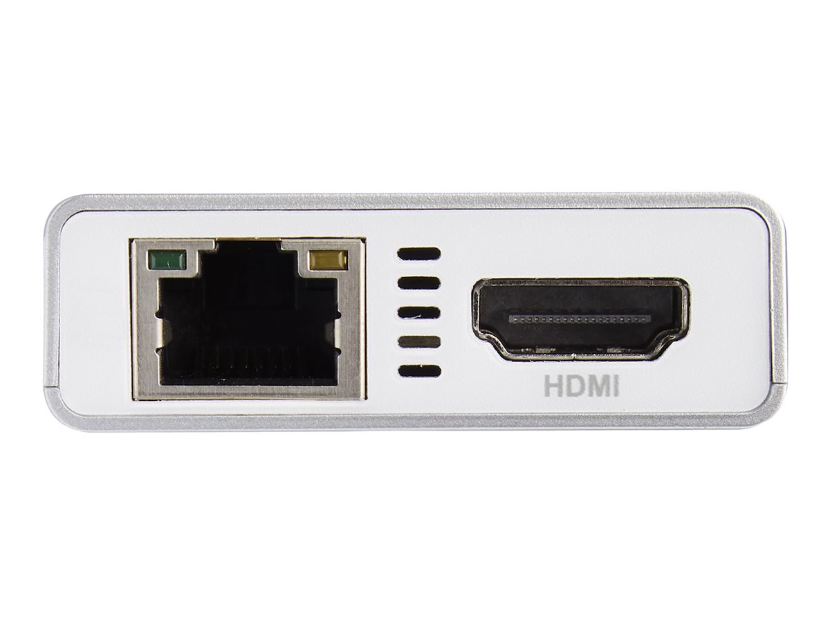 STARTECH.COM USB-C Multiport Adapter for Laptops - Power Delivery - 4K HDMI - GbE - USB 3.0 - Silver and White