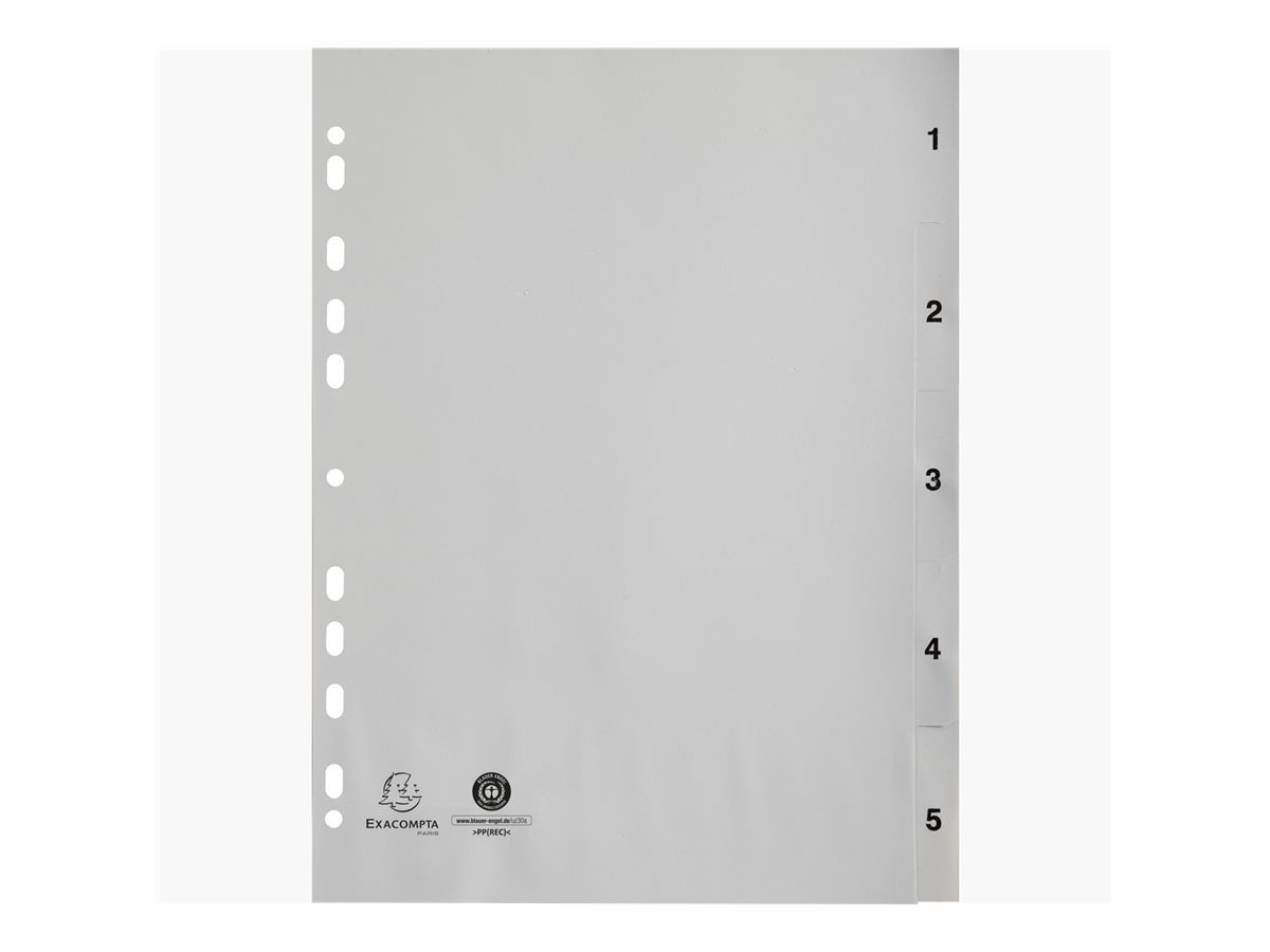 Exacompta Ordnerregister Vollformat 1-5 grau 5-teilig, 1 Satz Exacompta Ordnerregister Vollformat 1-5 grau 5-teilig, 1 Satz