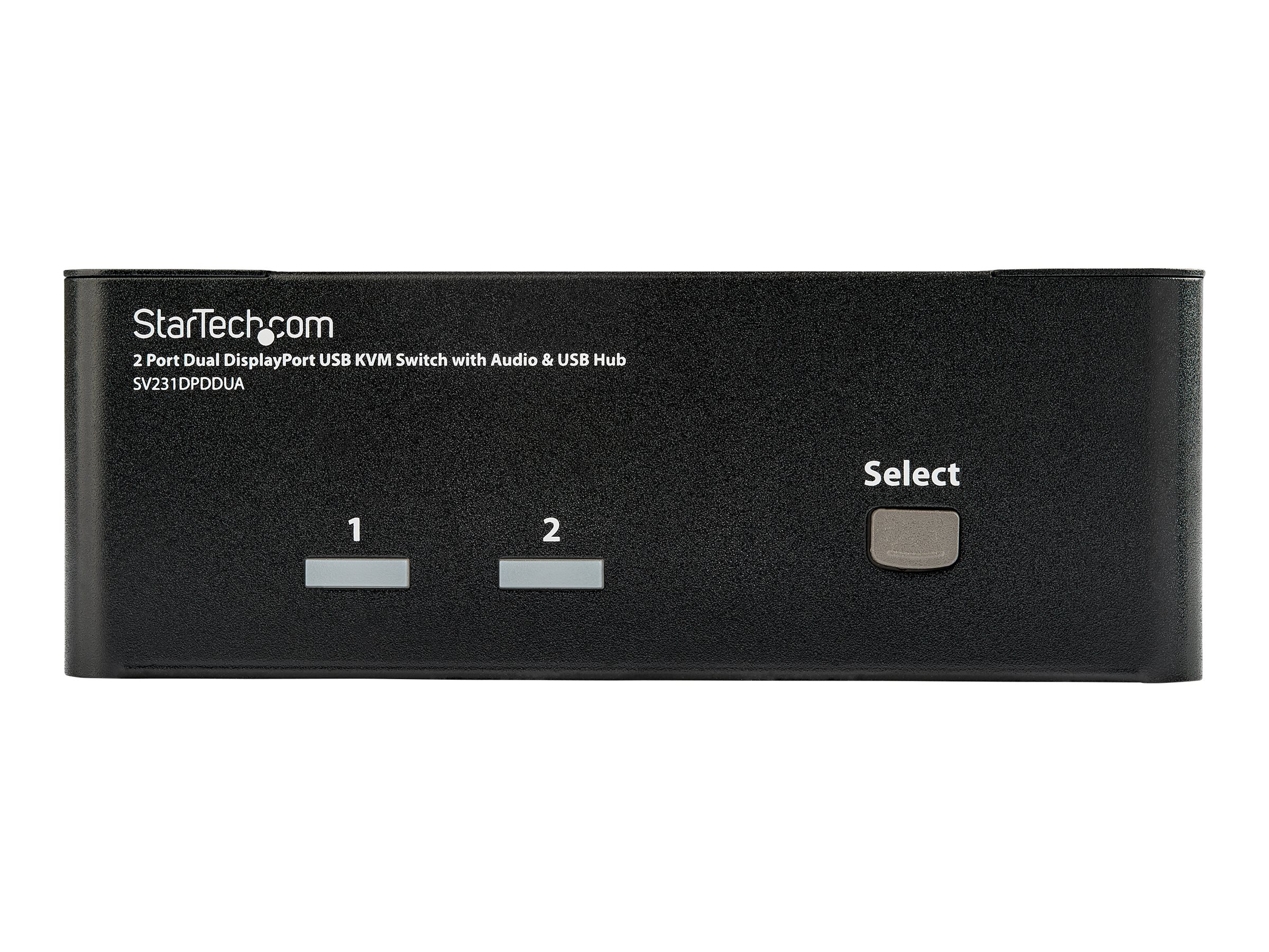 StarTech.com 2 Port Dual DisplayPort USB KVM Switch mit Audio - DisplayPort Desktop KVM Umschalter mit USB Hub - 4xUSB Buchse 2xDP Buchse - KVM-/Audio-Switch - 2 Anschlüsse