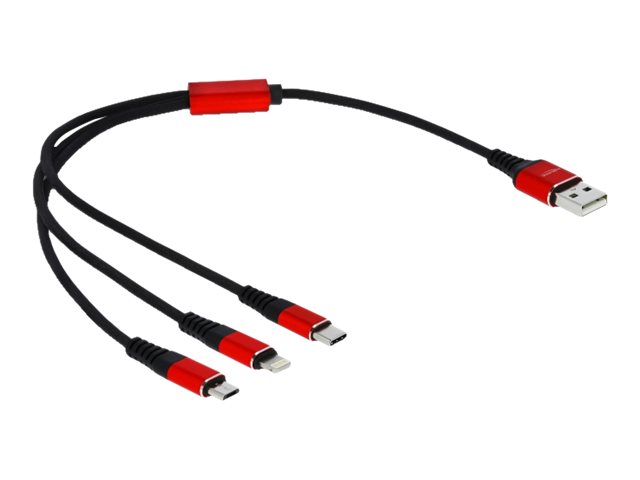 Delock USB Ladekabel 3 in 1 fuer Lightning / Micro USB / USB Type-C 30 cm Delock USB Ladekabel 3 in 1 fuer Lightning / Micro USB / USB Type-C 30 cm