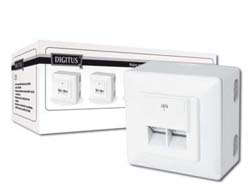 DIGITUS 5x Aufputz Datenanschlussdose 2xRJ45 40 Grad Buchsenwinkel weiss Cat6 voll geschirmt RAL 9010 DIGITUS 5x Aufputz Datenanschlussdose 2xRJ45 40 Grad Buchsenwinkel weiss Cat6 voll geschirmt RAL 9010