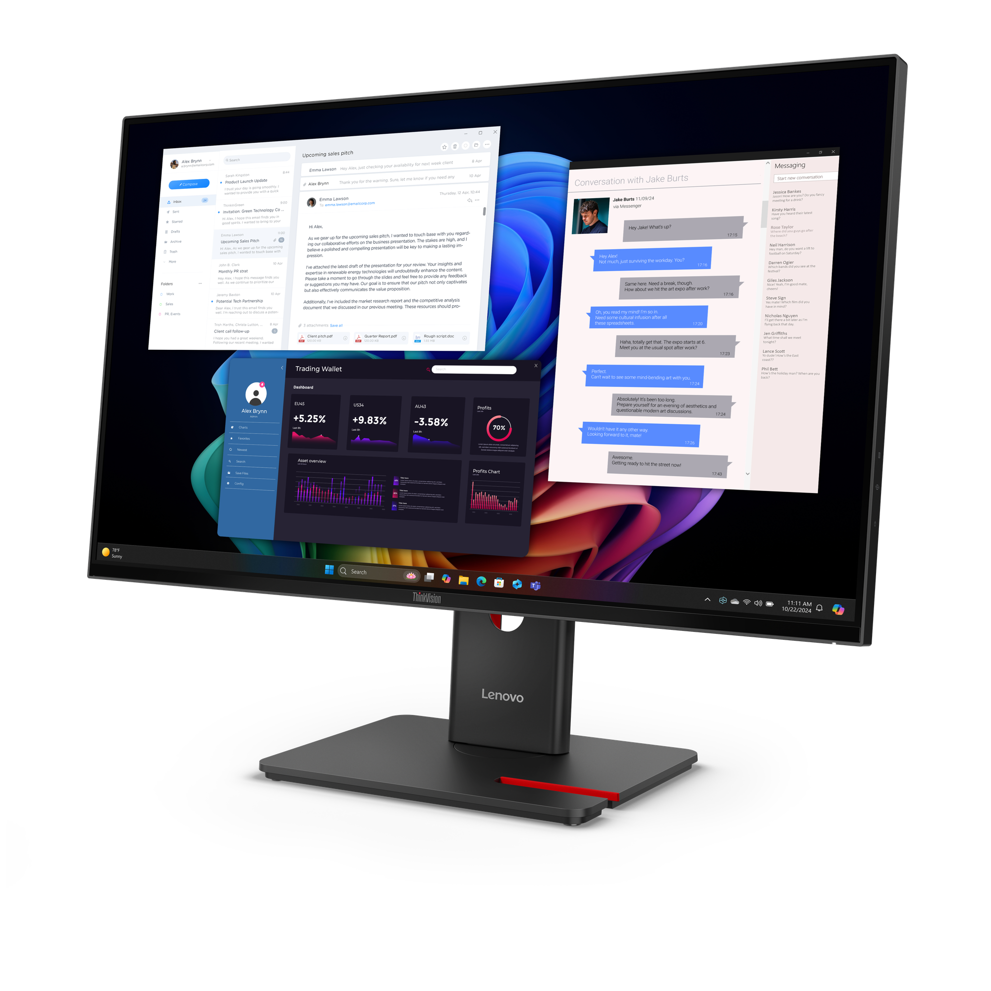 Lenovo ThinkVision T27UD-40 27 Zoll LED HDMI USB‑C