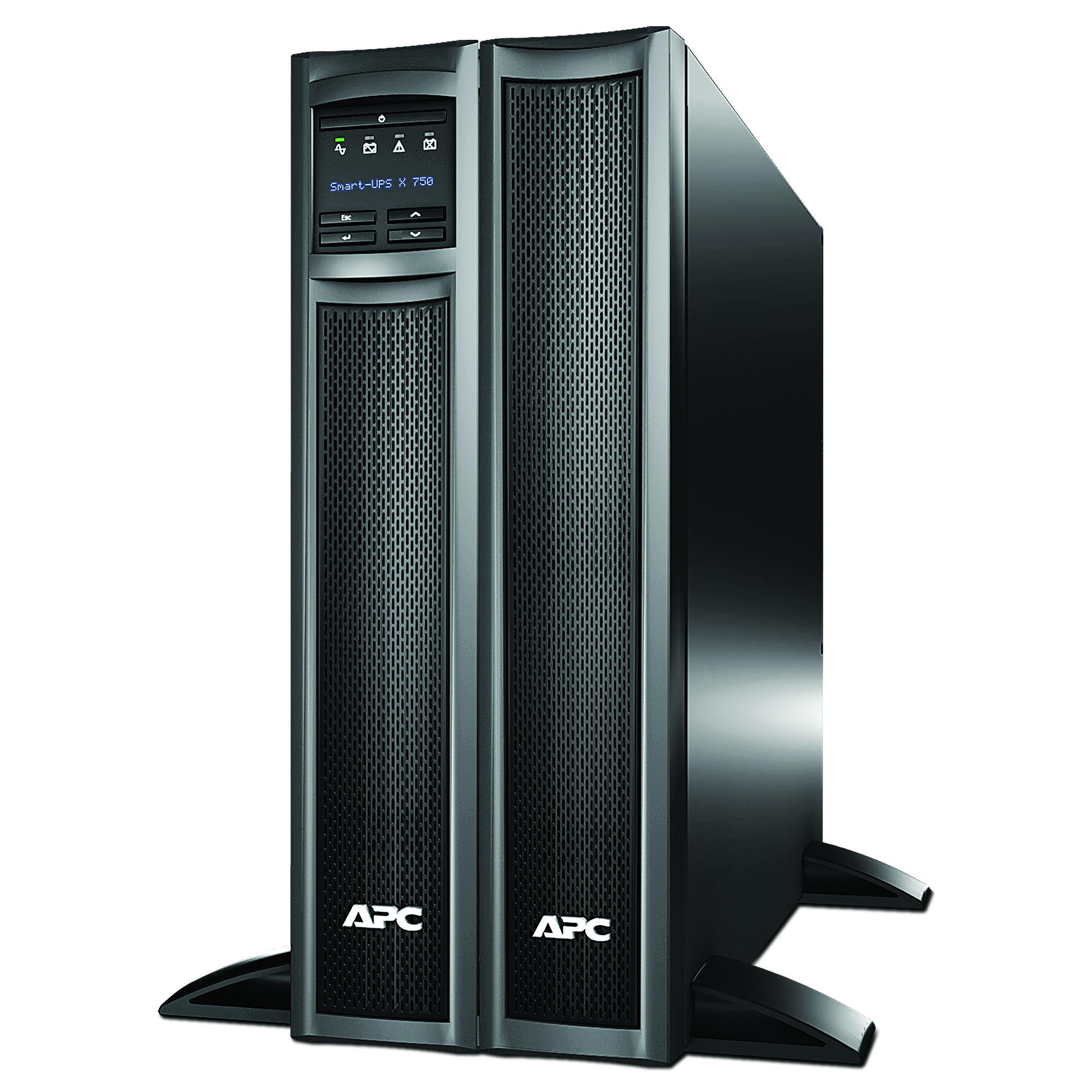 APC SmartUPS X 750VA TowerRack UPS rackmountable external AC 230V 600Watt 750VA RS232 USB output connectors 8 2U Black