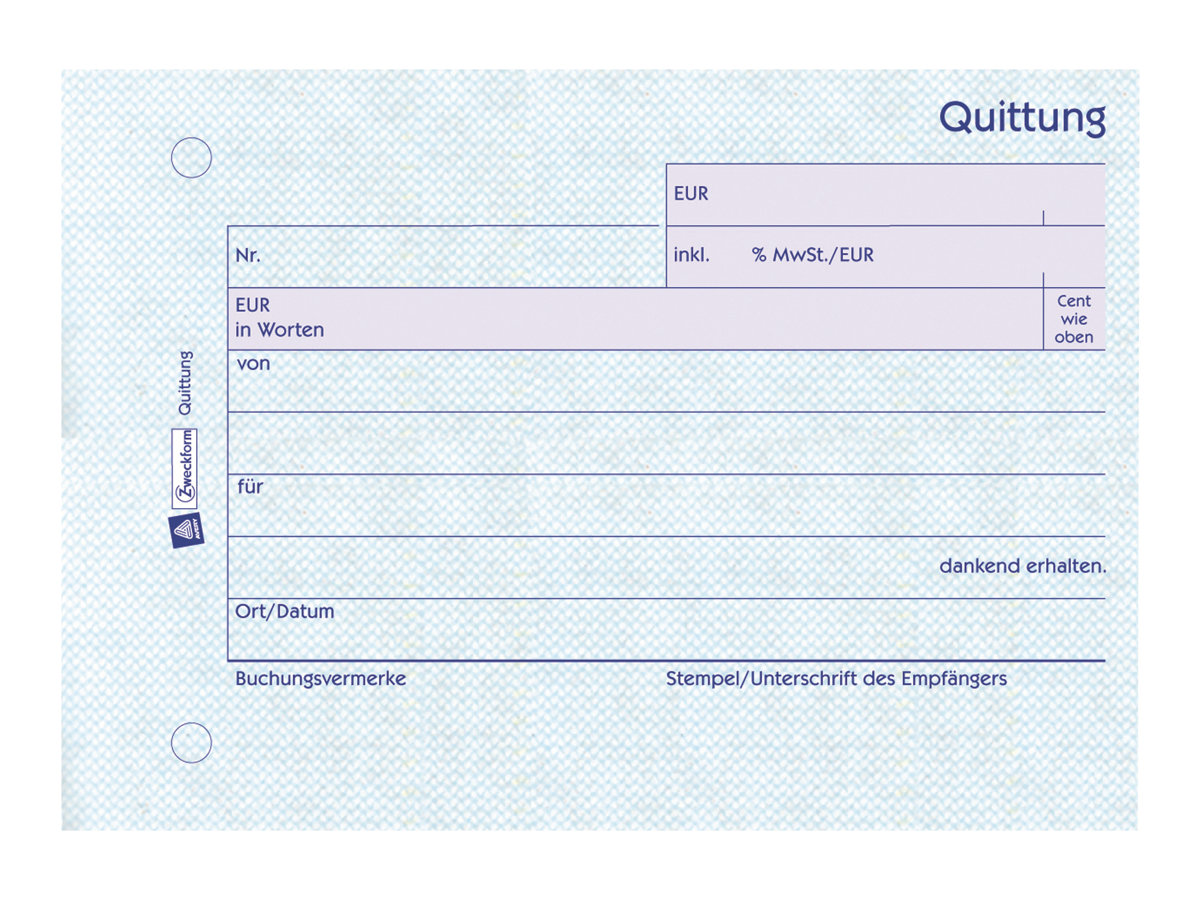 AVERY Zweckform Quittung, inkl. MwSt. Formularbuch 300 AVERY Zweckform Quittung, inkl. MwSt. Formularbuch 300